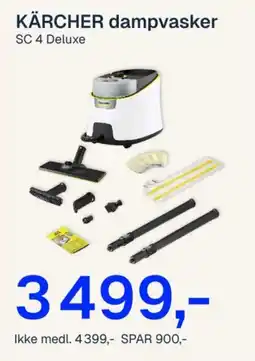 Jernia Kärcher dampvasker SC 4 Deluxe tilbud