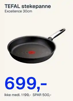 Jernia Tefal stekepanne Excellence 30cm tilbud