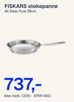 Jernia Fiskars stekepanne All Steel Pure 28cm tilbud