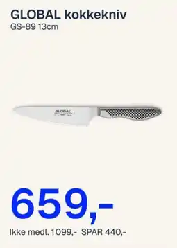 Jernia Global kokkekniv tilbud