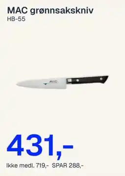 Jernia MAC grønnsakskniv HB-55 tilbud