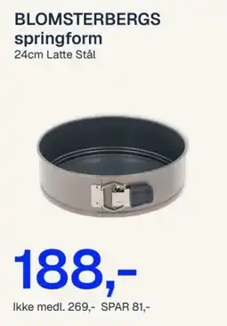 Jernia Blomsterbergs springform 24cm latte stål tilbud