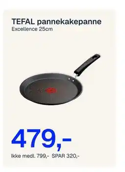 Jernia TEFAL pannekakepanne tilbud