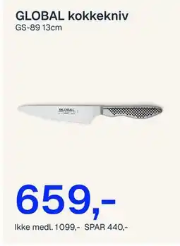Jernia GLOBAL kokkekniv tilbud