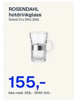 Jernia ROSENDAHL hotdrinkglass tilbud