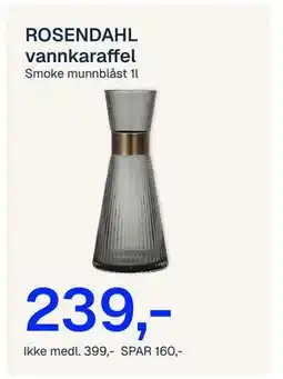 Jernia ROSENDAHL vannkaraffel tilbud