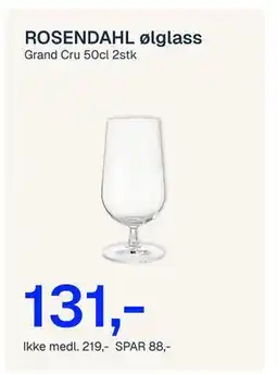 Jernia ROSENDAHL ølglass tilbud