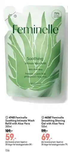 Oriflame Feminelle Soothing Intimate Wash Refill with Aloe Vera tilbud