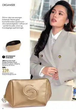 Oriflame Giordani Gold Golden Cosmetic Pouch tilbud