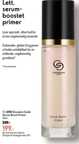 Oriflame Giordani Gold Serum Boost Primer tilbud