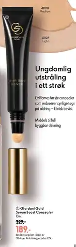 Oriflame Giordani gold Serum Boost Concealer tilbud