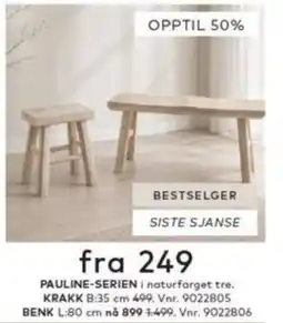 Skeidar Pauline-serien i naturfarget tre tilbud