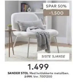 Skeidar Sander stol tilbud