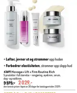 Oriflame Novage+ Lift + Firm Routine Rich tilbud