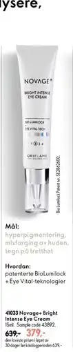Oriflame Novage+ Bright Intense Eye Cream tilbud