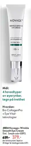 Oriflame Novage+ Wrinkle Smooth Eye Cream tilbud