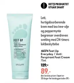 Oriflame Oriflame Feet Up Everyday / Anti-Perspirant Foot Cream tilbud