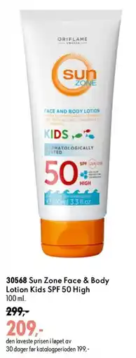 Oriflame Oriflame Sun Zone Face & Body Lotion Kids SPF 50 High tilbud