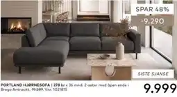 Skeidar Portland hjørnesofa tilbud