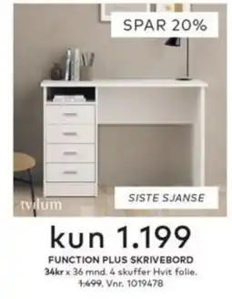 Skeidar tvilum function plus skrivebord tilbud