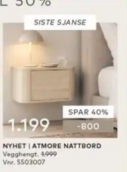 Skeidar Atmore nattbord tilbud