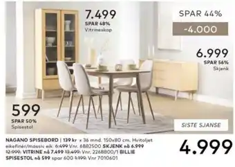 Skeidar Nagano spisebord tilbud