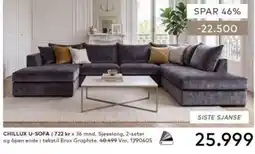 Skeidar Chillux U-sofa tilbud