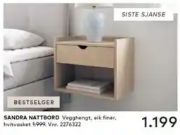 Skeidar Sandra nattbord tilbud
