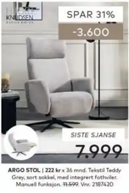 Skeidar Horse Knudsen Argo Stol tilbud