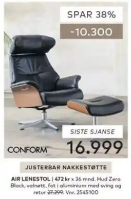 Skeidar Conform air lenestol tilbud