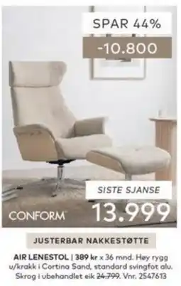 Skeidar Conform Air Lenestol tilbud