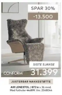 Skeidar Conform air lenestol tilbud