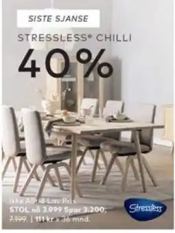 Skeidar Stressless Chilll tilbud