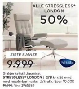 Skeidar Stressless London tilbud