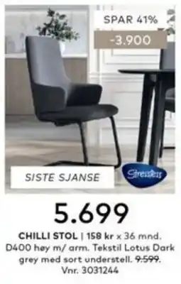 Skeidar Stressless Chilli Stol tilbud