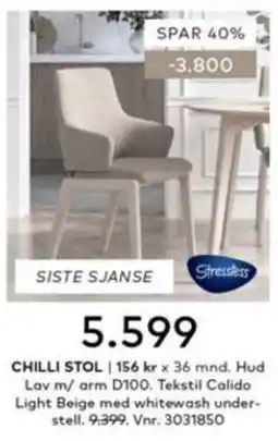 Skeidar Stressless Chilli Stol tilbud