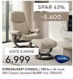 Skeidar Stressless consul tilbud