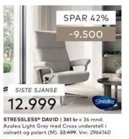 Skeidar Stressless David tilbud