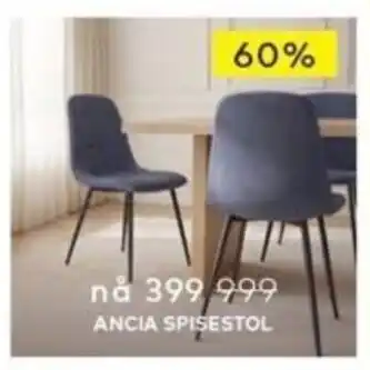 Skeidar Ancia spisestol tilbud