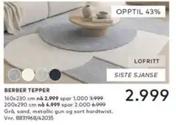 Skeidar Berber Tepper tilbud