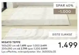 Skeidar Misato teppe tilbud