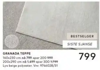 Skeidar Granada teppe tilbud