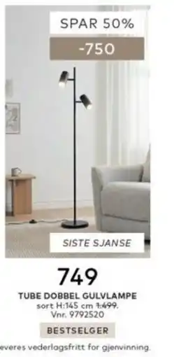Skeidar Tube dobbel gulvlampe tilbud