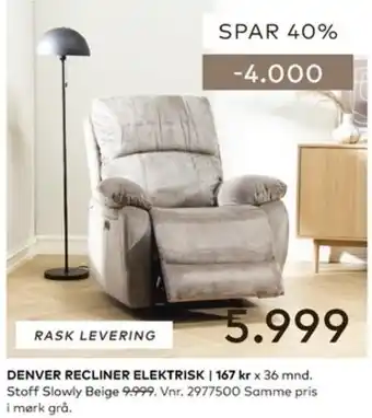 Denver Recliner Elektrisk