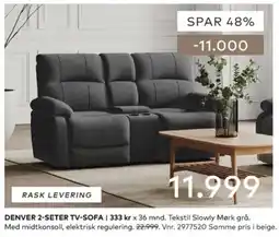 Skeidar Denver 2-seter tv-sofa tilbud