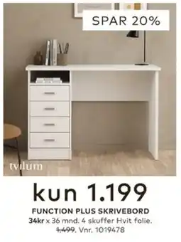 Skeidar tvilum function plus skrivebord tilbud