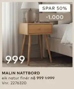 Skeidar Malin nattbord tilbud