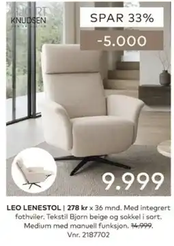Skeidar Hjort Knudsen Leo Lenestol tilbud