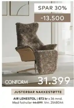 Skeidar Conform air lenestol tilbud
