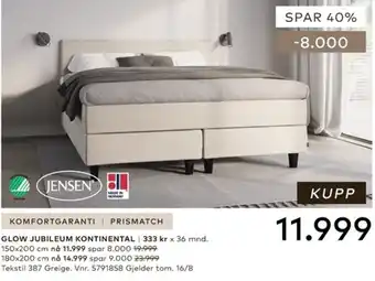 Skeidar Jensen Glow Jubileum Kontinental tilbud